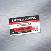 HANDYMAN FIX IT GUY URGENT REPARATIE ZWART ROOD MAGNETISCH VISITEKAARTJE (Voorbeeld)