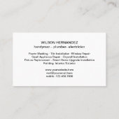 HANDYMAN FIX IT GUY URGENT REPARATIE ZWART ROOD VISITEKAARTJE (Achterkant)