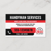 HANDYMAN FIX IT GUY URGENT REPARATIE ZWART ROOD VISITEKAARTJE (Voorkant)