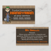 Handyman.Fix-it Man.Home reparatie.Aangepaste teks Visitekaartje (Voorkant / Achterkant)