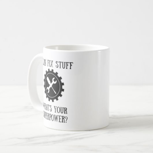 Handyman Fix Stuff Superpower Mok (Voorkant links)