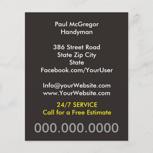 Handyman Flyer (Achterkant)