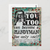 Handyman - Funny Vintage Retro Briefkaart (Voorkant / Achterkant)