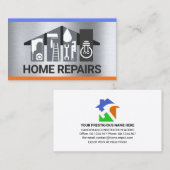 Handyman Gereedschap Bouwen op Zilver Visitekaartje (Voorkant / Achterkant)