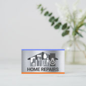 Handyman Gereedschap Bouwen op Zilver Visitekaartje (Staand voorkant)