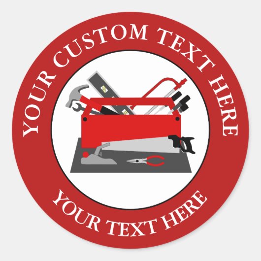 Handyman Gereedschap Doos 1 1/2" Ronde Sticker (Voorkant)