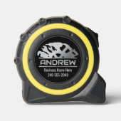 Handyman-gereedschap Gepersonaliseerde naam Zwarte Rolmaat (Voorkant)