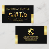Handyman gereedschap met gouden tabs visitekaartje (Voorkant / Achterkant)