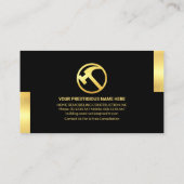 Handyman gereedschap met gouden tabs visitekaartje (Achterkant)