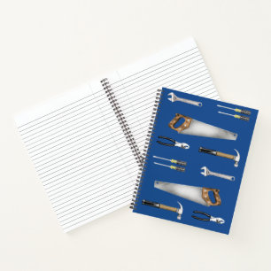 Handyman-gereedschap met naam notitieboek