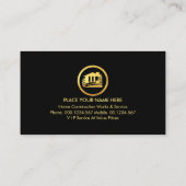 Handyman gereedschap op gouden dak visitekaartje (Achterkant)