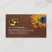 Handyman Gereedschap Op Hout Graan Visitekaartje (Achterkant)