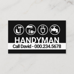 Handyman-gereedschap op zwart-witte lagen visitekaartje