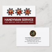 Handyman Gereedschap Tandwiel Bouwer Visitekaartje (Voorkant / Achterkant)