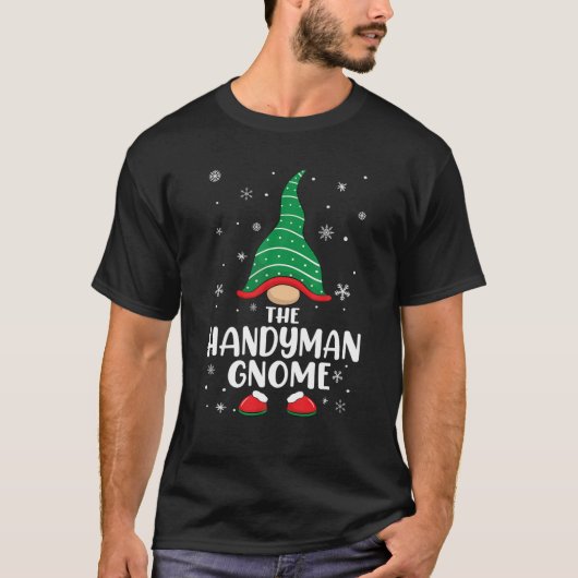 Handyman Gnome Matching Family Kerstpyjama C T-shirt (Voorkant)