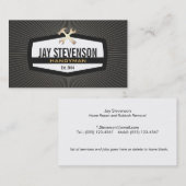 Handyman gouden hamer en moersleutel Home Repair C Visitekaartje (Voorkant / Achterkant)