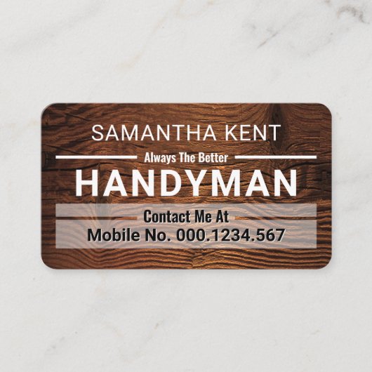 Handyman Grenslijnen Hout Visitekaartje (Voorkant)