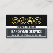 Handyman grijs zwart Lijst lagen Visitekaartje (Voorkant)