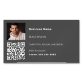 Handyman grijze foto QR-code Magnetisch Visitekaartje (Voorkant)