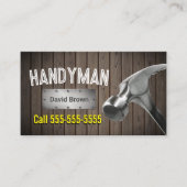 Handyman Grote Hamer Huis Reparatie Service Hout Visitekaartje (Voorkant)