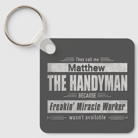 Handyman Grunge Type Persoonlijke Sleutelhanger (Voorkant)