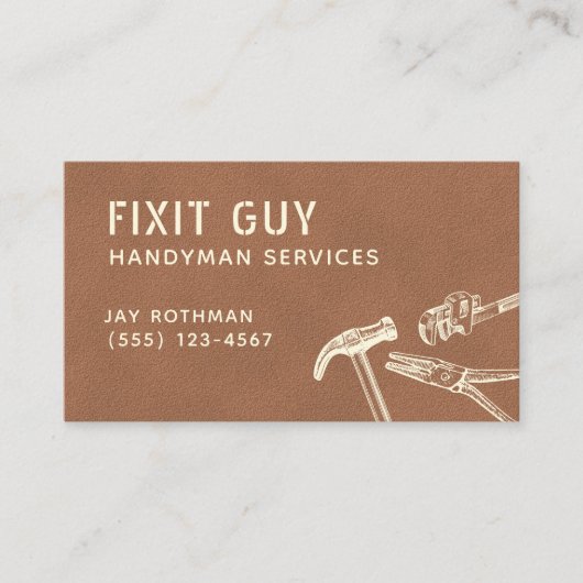 Handyman Hamer Wrench Pliers Constructie Visitekaartje (Voorkant)