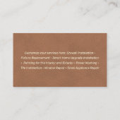 Handyman Hamer Wrench Pliers Constructie Visitekaartje (Achterkant)