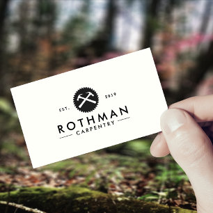 Handyman Hammer en Saw Carpenter Visitekaartje