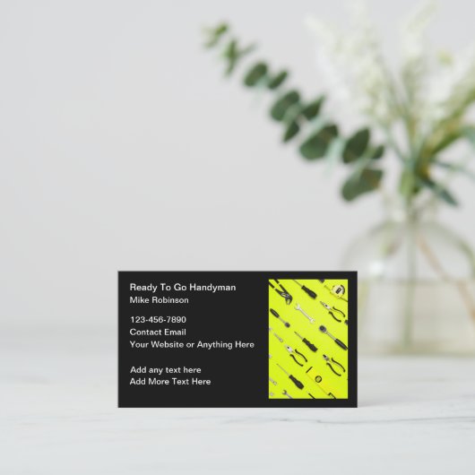 Handyman Handgereedschap Thema Visitekaartjes (Staand voorkant)