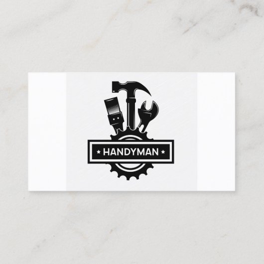 Handyman Handiman Reparatie Persoon Onderhoud Visitekaartje (Achterkant)