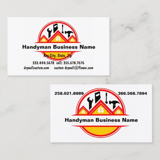 Handyman Handiman Reparatie Persoon Onderhoud Visitekaartje (Voorkant / Achterkant)