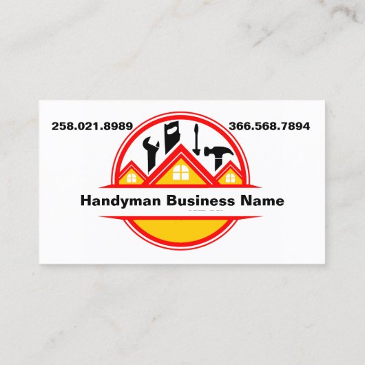 Handyman Handiman Reparatie Persoon Onderhoud Visitekaartje (Achterkant)