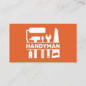 Handyman - Hardware Tools Monogram Sinaasappel Visitekaartje (Voorkant)