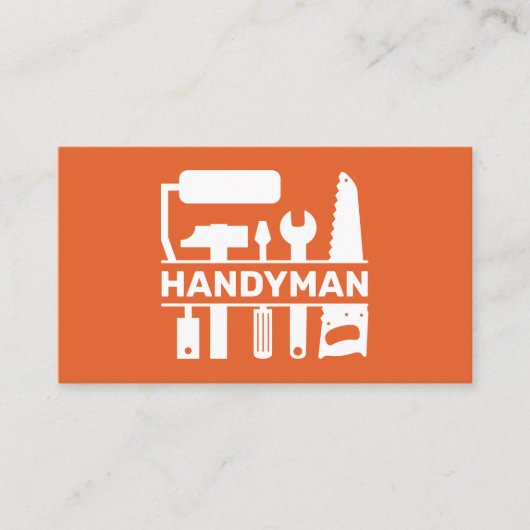 Handyman - Hardware Tools Monogram Sinaasappel Visitekaartje (Voorkant)