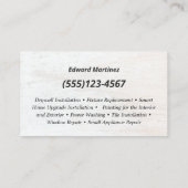 Handyman Home Improvement Wood Visitekaartje (Achterkant)