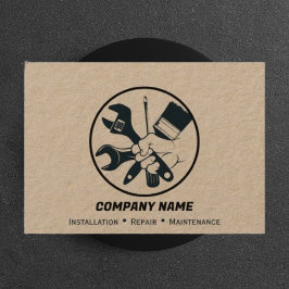 Handyman Home Living Reparatie service Craft Black Visitekaartje