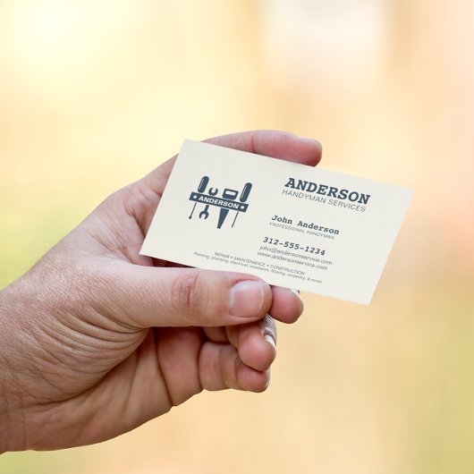 Handyman Home Repair Business Custom Indigo Blauw Visitekaartje