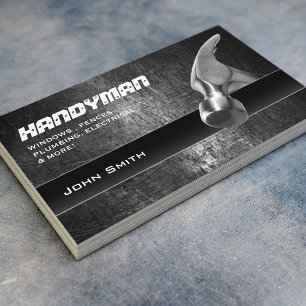 Handyman Home Repair Professional Hammer Grunge Visitekaartje