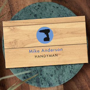Handyman, Home Repair, QR-code, Blauwe cirkel Visitekaartje