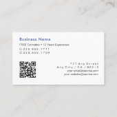 Handyman, Home Repair, QR-code, Blauwe naam Visitekaartje (Achterkant)