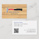Handyman, Home Repair, QR-code, Blauwe naam Visitekaartje (Voorkant / Achterkant)