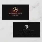 Handyman Home Reparatie Hamer Icoon Red Glow Visitekaartje (Voorkant / Achterkant)