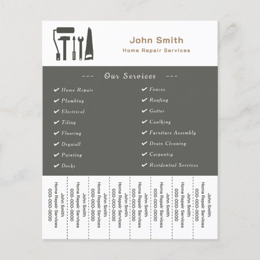 Handyman & Home Reparatie Scheur van Strips Flyer (Voorkant)