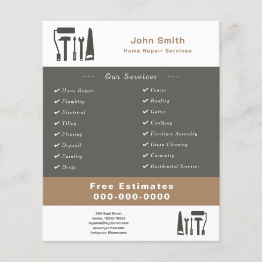 Handyman & Home Reparatie Service Flyer (Voorkant)