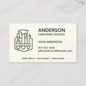 Handyman Home Reparatie Zakelijk Zwart Custom Visitekaartje (Voorkant)