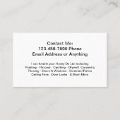 Handyman Home Services Visitekaartje (Achterkant)