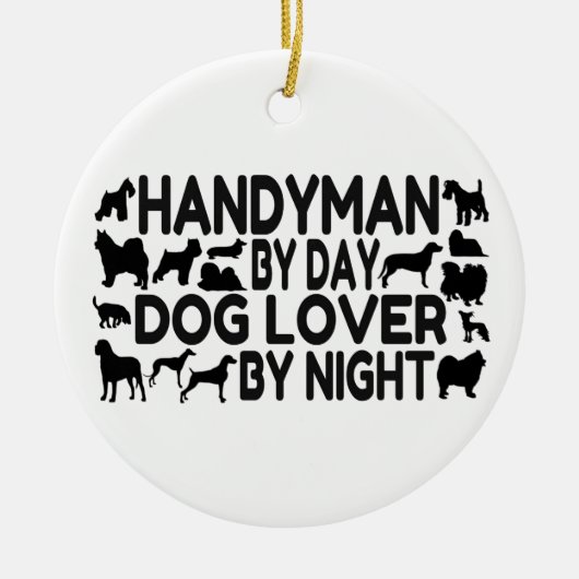 Handyman-Hondenliefhebber Keramisch Ornament (Voorkant)