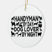 Handyman-Hondenliefhebber Keramisch Ornament (Links)