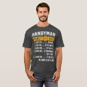 Handyman Hourly Rate Funny Handyman Gifts T-shirt (Voorkant volledig)