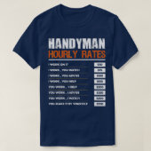 Handyman Hourly Rate Gift Funny Handyman Labor Rat T-shirt (Design voorkant)